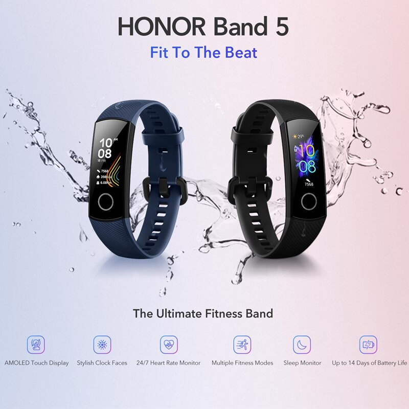 Global Versie Honor Band 5 Smart Band Bloed Zuurstof Smartwatch Amoled Smart Band Hartslag Ftness Slaap Tracker Armband