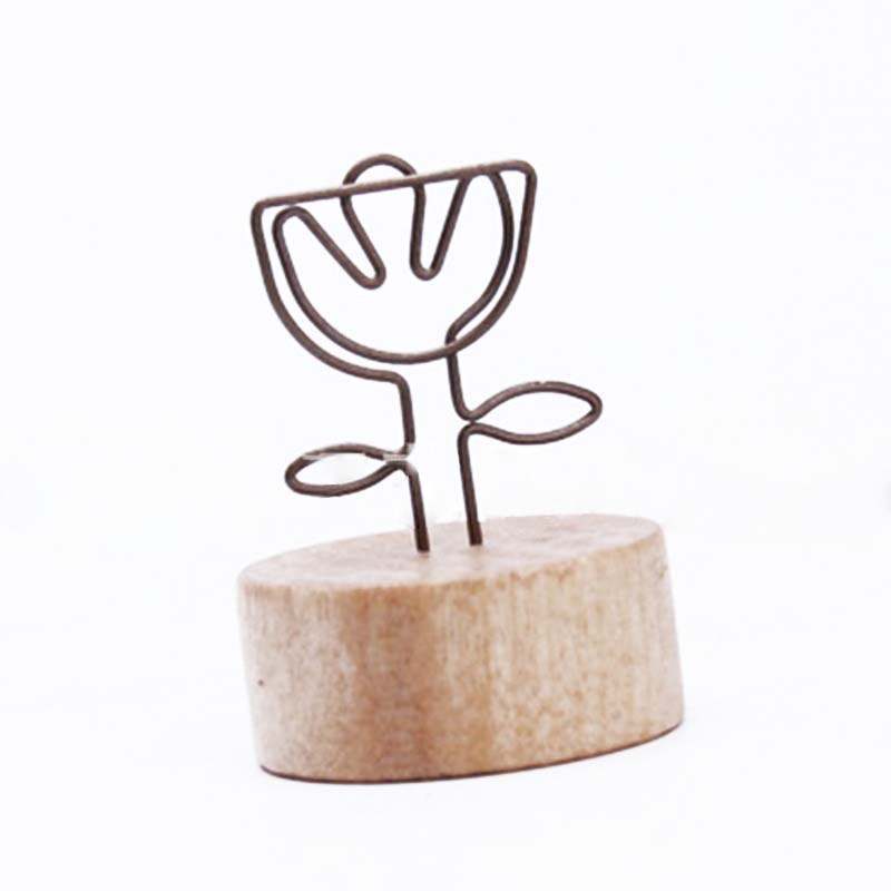 13 Styles Desk Wood+Iron Photo Clips Notes Folder Number Name Clips Home Office Table Decoration Birthday Wedding Decor