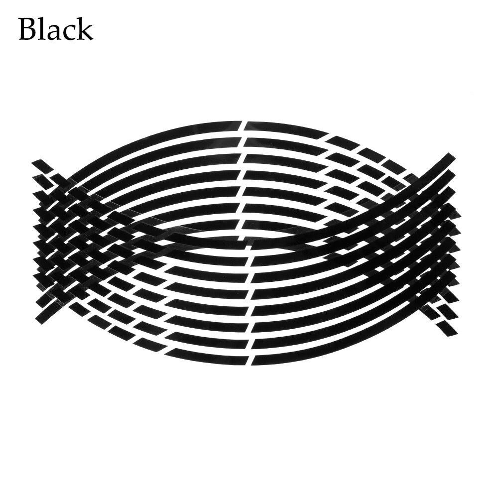 MTB Bike Reflektierende Aufkleber Fluoreszierende Motor Fahrrad Felge Nacht Safty Warnung Reflektor Film Auto Aufkleber Band Aufkleber: Style 4 black