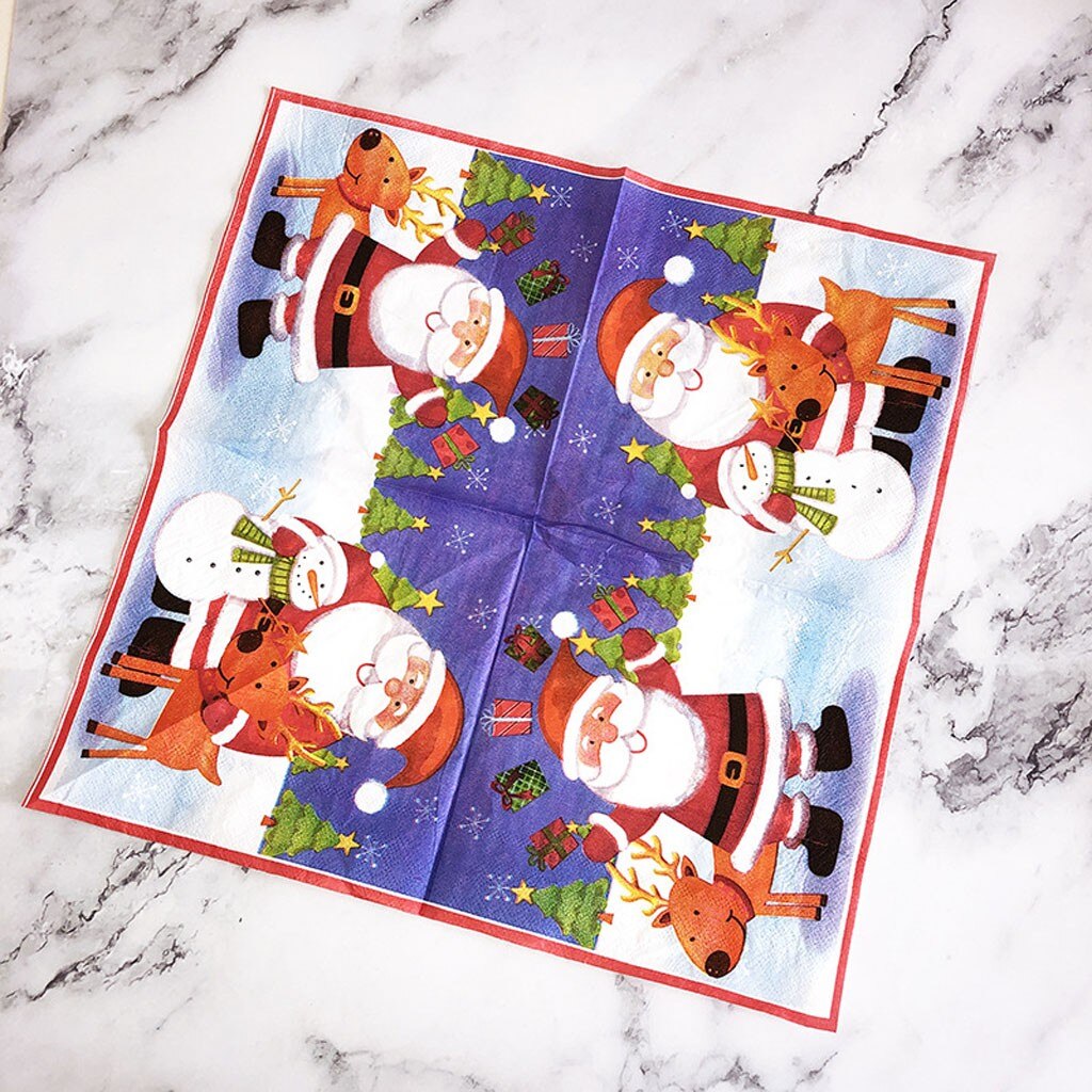 Engangssnegan-print til madlavning af julemateriale til 8 gæster brugt tallerkenpapir, papirhåndklæde indeholdt til fest  #5
