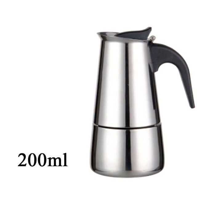 2/4/6/9 kopper rustfrit stål moka espre sso latte percolator komfur top kaffemaskine pot: 4 kopper