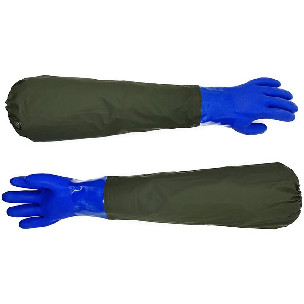 Wear-Resistant Gloves Waterproof Pvc Machinery Industry Fishery Gloves Long Sleeve Rubber Work Gloves Durable