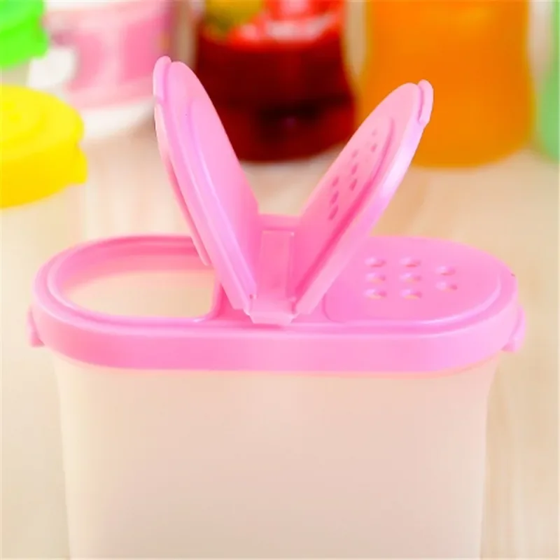 250ml Plastic Food Seasoning Container Kitchen Spice Boxes Jar Double Lid Cereal Condiment Bean Storage Bottle Container