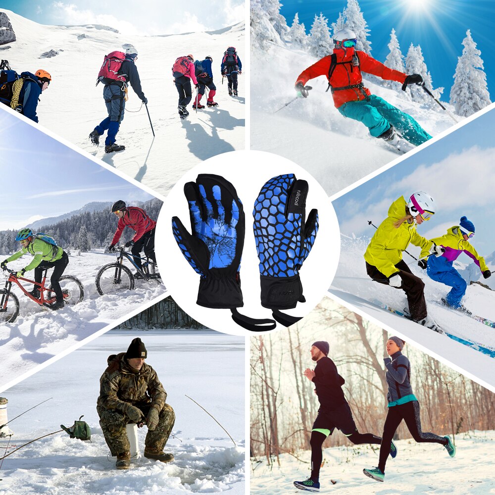 Cxw Ski Handschoenen Touchscreen CXW Ski Handschoenen - Waterdichte Touchscreen Handschoenen Voor Skiën En Snowboarden, Thermisch, Voor (wit/grijs Graffiti, Maat L) Mannen En Vrouwen