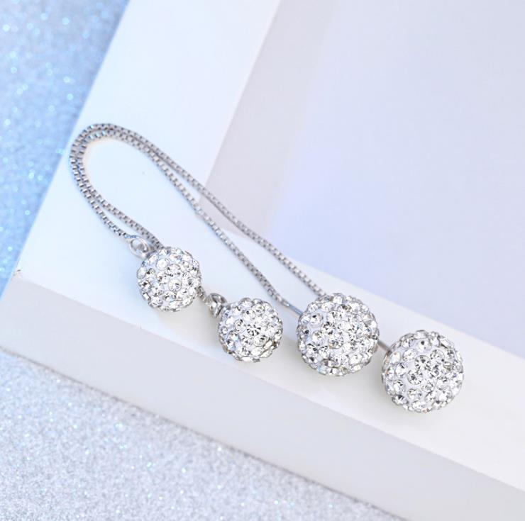 925 argent Sterling Shambhala Double boule longue goutte boucles d'oreilles pour les femmes bijoux d'anniversaire nouvelle offre spéciale 1Y212