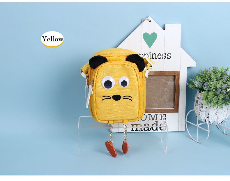 Cartoom Leuke Kat Crossbody Tas Voor Student Purse Schoudertas Meisje Jongen Handtas Voor Kinderen Vrouwelijke Massage Zakken pakket: Yellow