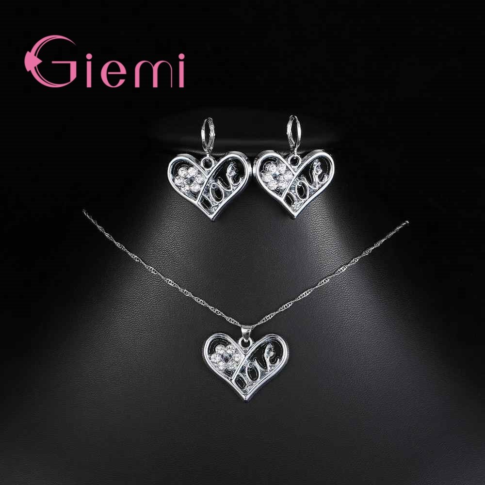 SchöNe aufbringen bilden Kristall Stein Halskette Ohrringe für Frauen Engagement Schmuck-einstellen 925 Sterling Silber und CZ