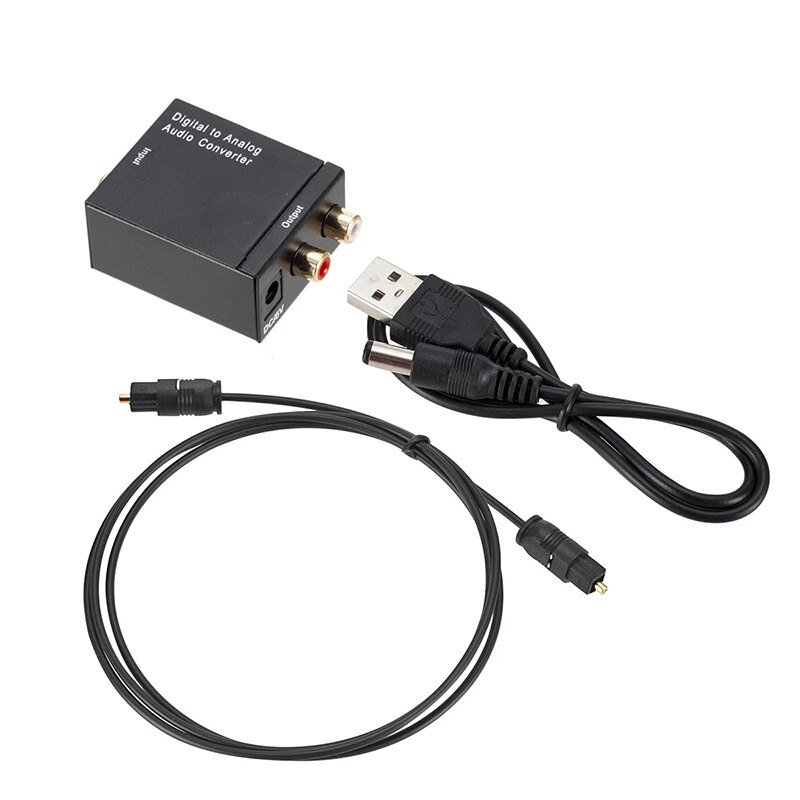 Digital to Analog Audio Converter Optical Fiber Coaxial Signal L/R Converter ATV SPDIF Digital Audio Decoder GDeals