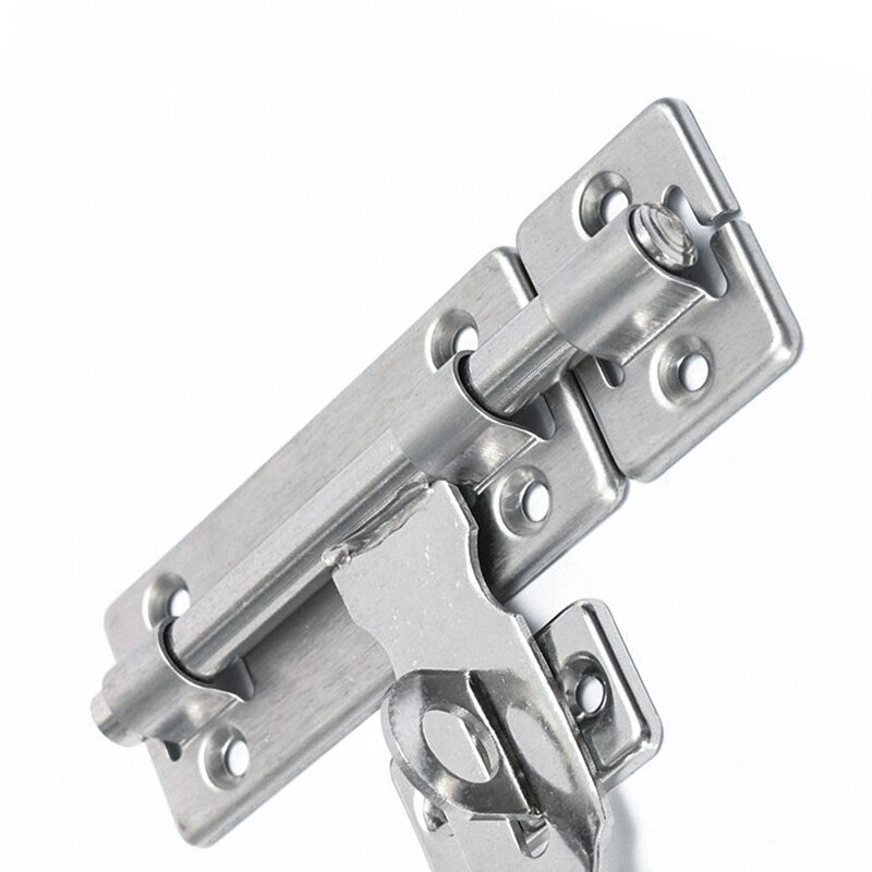 4 Inch Hardware Door Lock Barrel Bolt Stainless Steel Latch Padlock Clasp Set Brushed Stainless Steel
