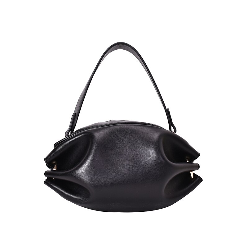 Women Shoulder Bag For Female Handbags PU Leather Female Crossbody Messenger Bags Youth Folding Bags: Black crossbody bag