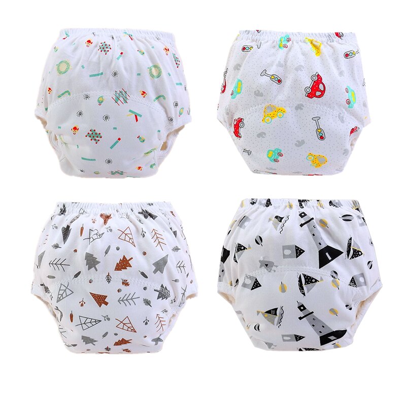 4Pc/lot Baby Diapers Reusable Training Pants Washable Cloth Diapers Nappy Underwear: A / 100(13 to 15kg)