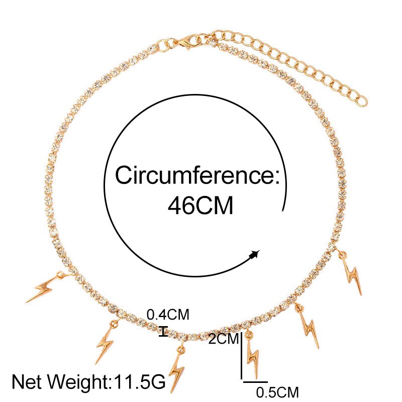 Bling bling verstelbare vrouwelijke tennisketting choker bliksem kersenblad ster hangers dames ketting sieraden