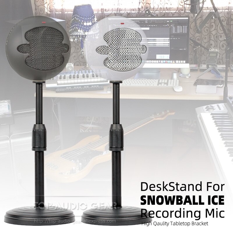 Adjustable Tabletop Microphone Boom Arm Rack Mount For Blue Snowball Ice Snow Ball Stand Desktop Mic Holder Round Base Plate