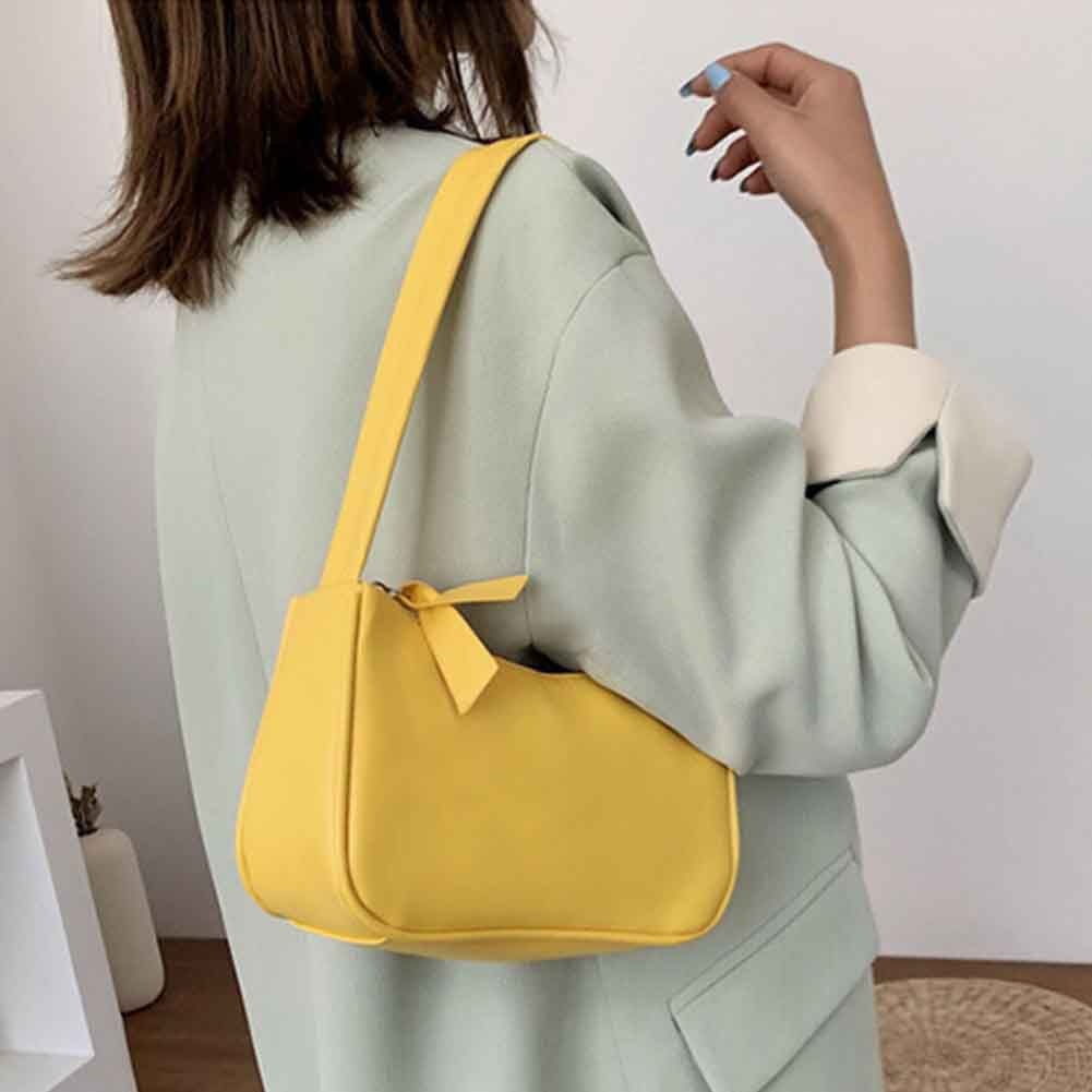 Vrouwen Handtas Retro Handtassen Vrouwen Schoudertassen Onderarm Zak Crossbody Tassen Pu Leer Lichtgewicht: YELLOW