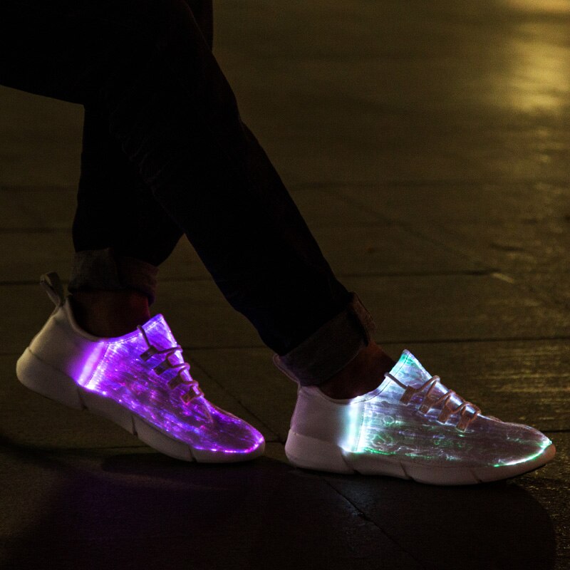 Led chaussures à fibres optiques pour filles garçons hommes femmes USB Recharge brillant baskets homme éclairer nouvelles chaussures d'été taille 35-44