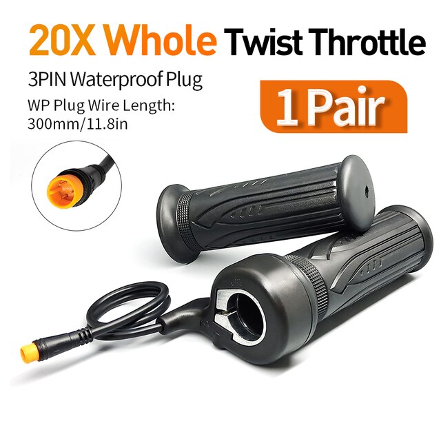 WUXING 20X Full Twist Throttle E-Bike Right Handle Throttle 24V 36V 48V 60V 72V Waterproof/SM Connector for Ebike or Escooter: Lavender