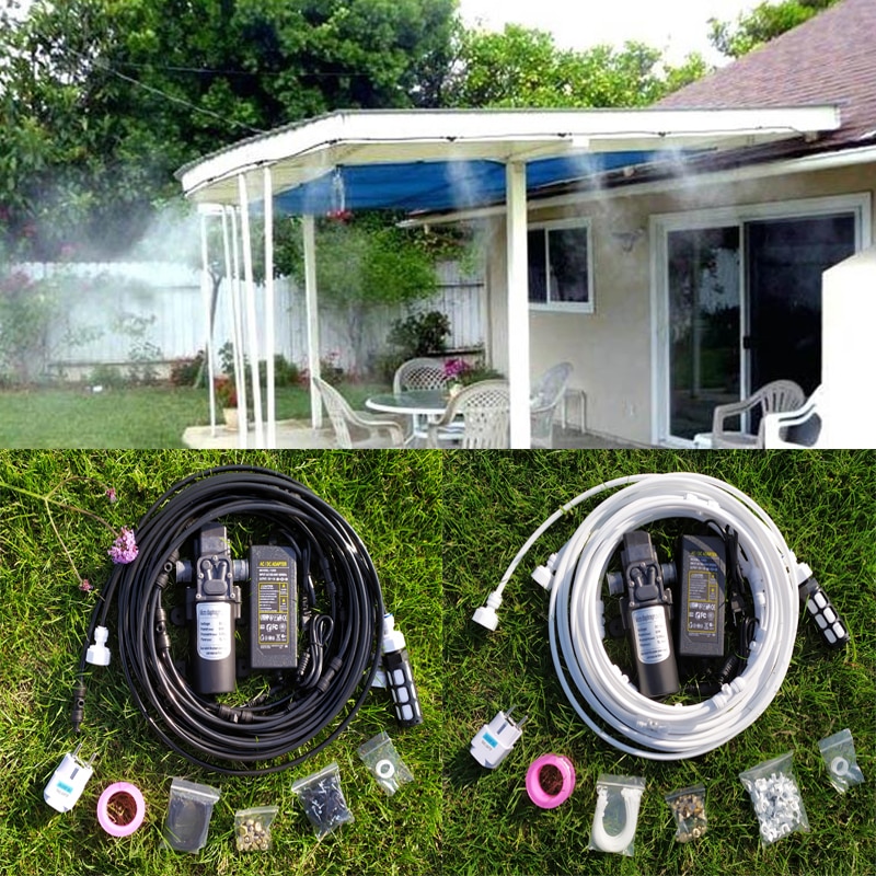 12V DC High Pressure Misting System 5L/min with 6pcs brass misting nozzles misting system