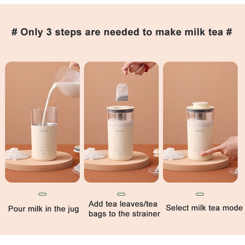 5 In 1 Draagbare Elektrische Koffiezetapparaat Multictional Melk Thee Machine Melkopschuimer Automatische Thee Maker Diy Melk Thee Kantoor 350Ml