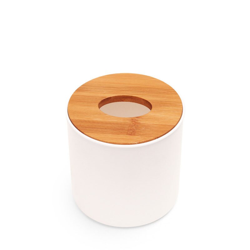 Solid Wood Napkin Holder Square Shape Wooden Plastic Tissue Box Case Home Kitchen Paper Holdler Storage Box Accessories: Cylindrical
