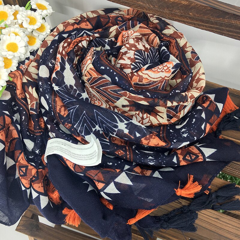 GFM® Wolmix Kasjmier Textuur Schilderkunst Gebaseerde Print Sjaal voor Herfst Winter (PWSHL), L