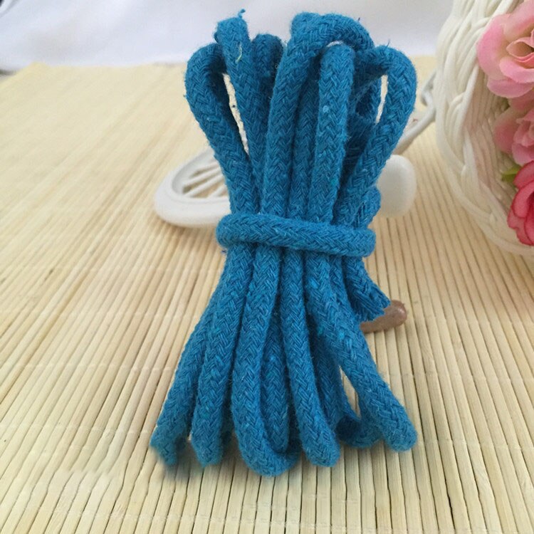 Meetee 20M 5mm gewebte Baumwolle Seil 16 Stränge Feste Schnur für Hosen Taille Starken Seil Bekleidungs Handtasche DIY handwerk handgefertigt Zubehör: LakeBlue