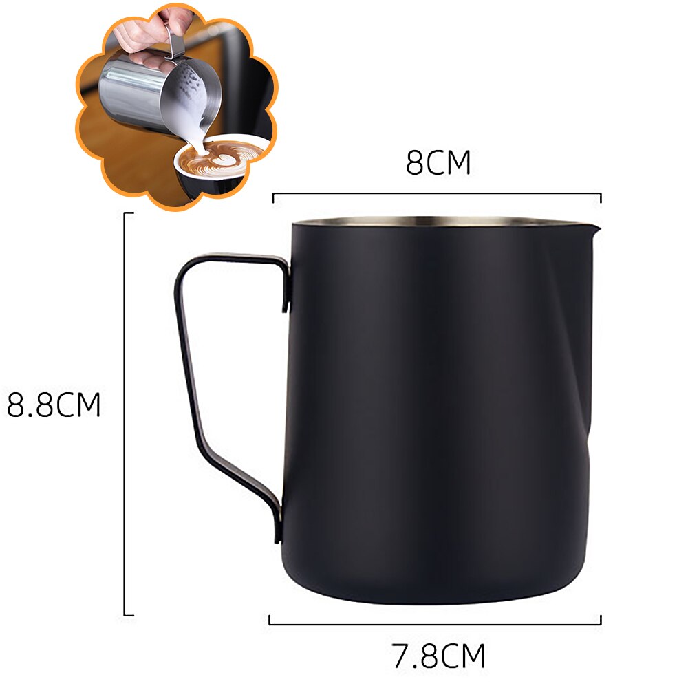 kitchen Home Coffee Milk Pitcher 350ml Stainless Steel Latte Art Frothing Jug Supplies Cappuccino Espresso With Scale Frother: K