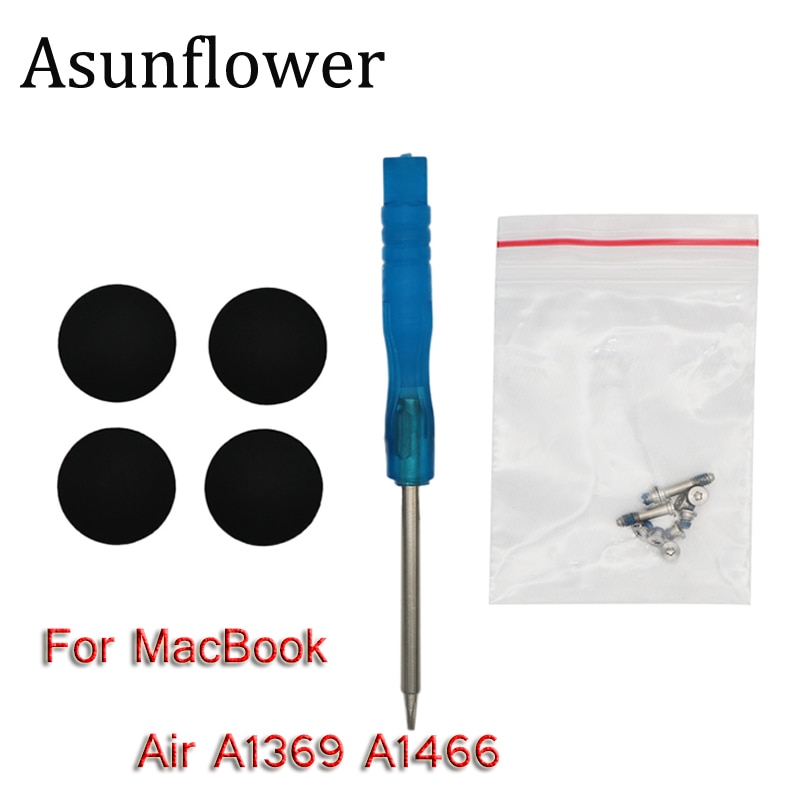 Asunflower gummifødder bundkasse cover til macbook air 13 tommer  a1369 a1466 år med skruer skruetrækker laptop