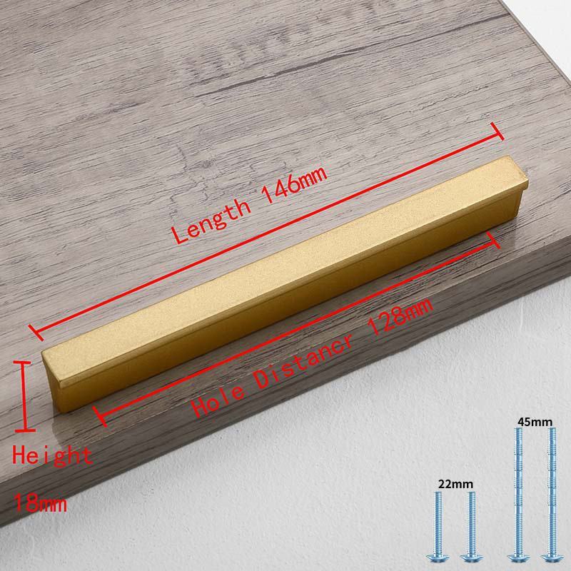 Simple Style Matte Gold Cabinet Handles Solid Aluminum Alloy Kitchen Cupboard Pulls Drawer Knobs Furniture Handle Hardware: Chocolate