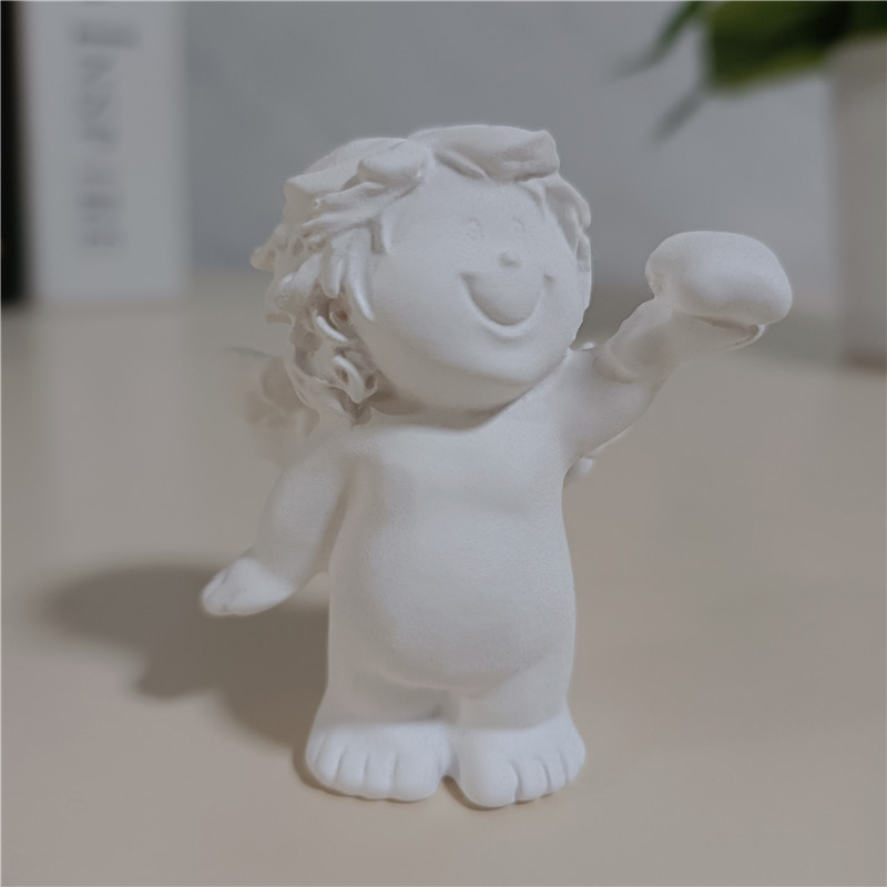 Figuras de ángeles blancos, adornos, de la suerte, estatuas de ángeles de hadas bonitas, escultura moderna, decoración del hogar para boda
