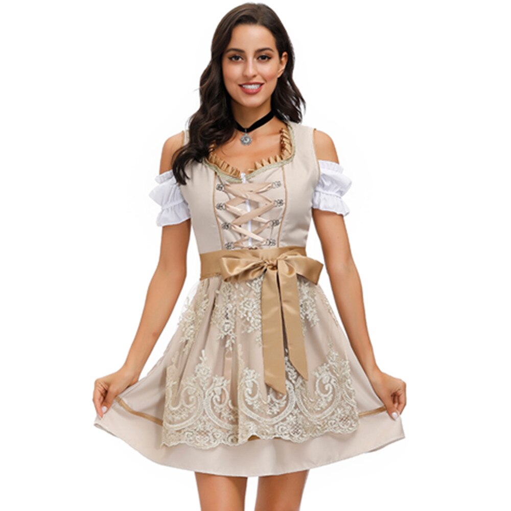 3 stücke einstellen Dirndl Kleid Frauen Deutsch Oktoberfest Bayerische Bahre Dirne Kostüm Dienstmädchen Outfit Phantasie