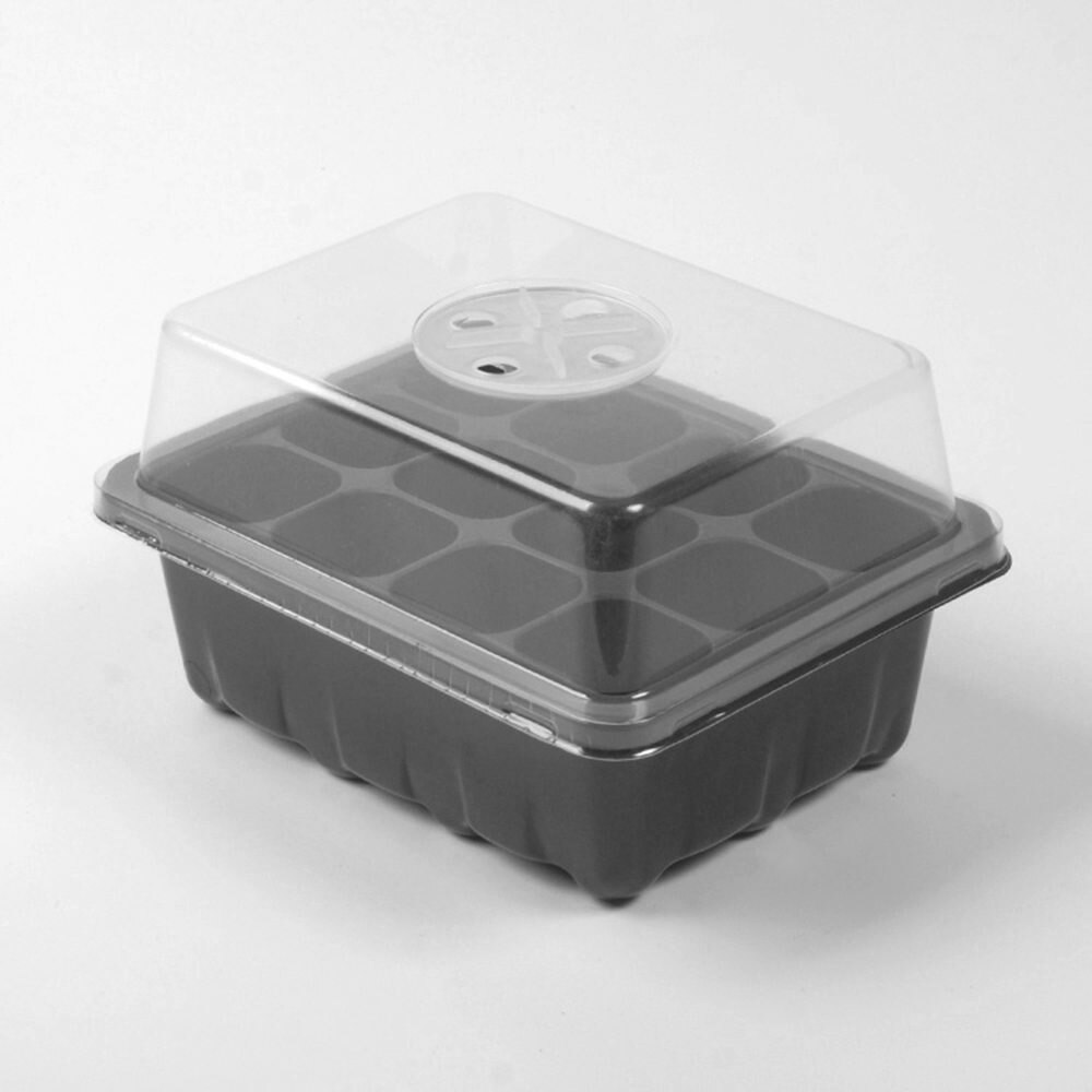 12 Holes Plastic Nursery Box Plant Germination Tray Planter With Lids Hydroponic Seeds Grow Box Seedling Tray Garden Supplies