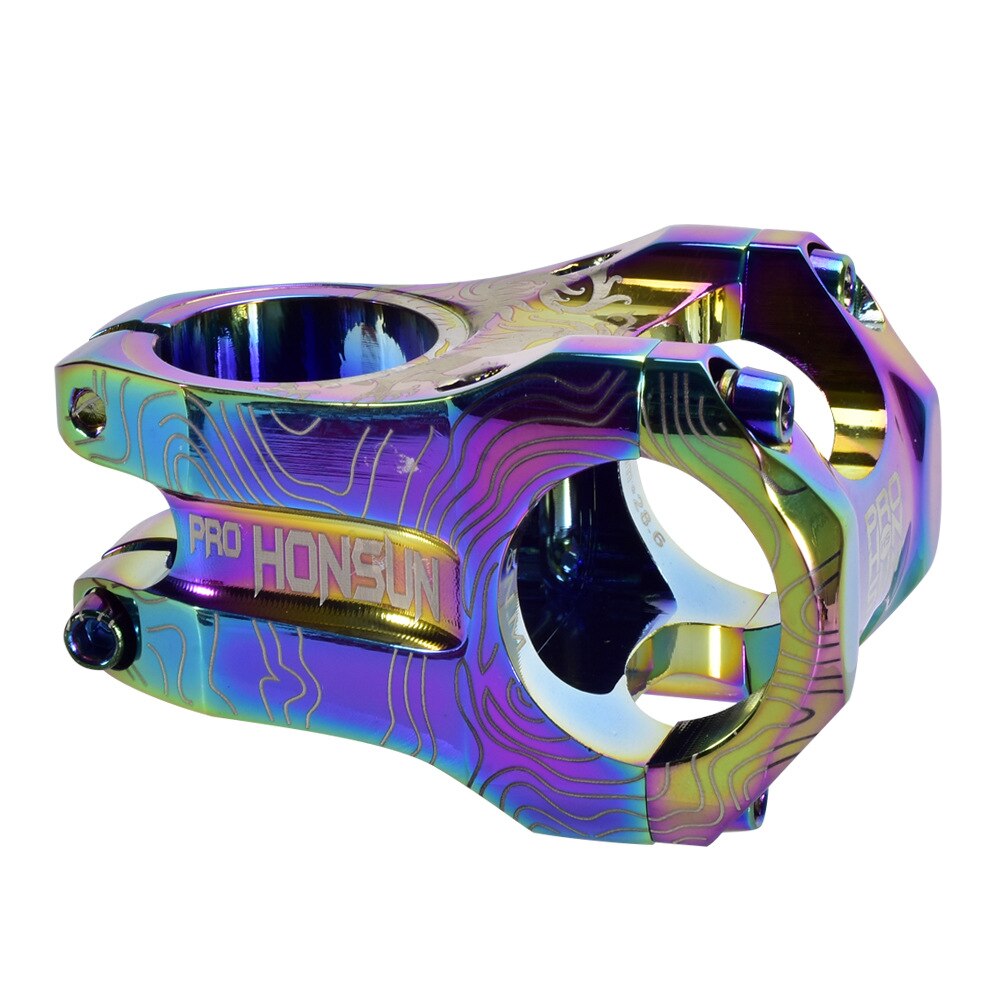 Farverig xc am mtb cykelstyr frempind cykel kort frempind 0 graders mountainbike styr frempind 31.8*45mm regnbue cykel frempind
