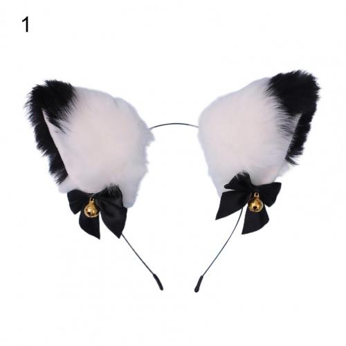 Diademas con forma de orejas de Animal para mujer, banda de pelo de imitación de piel de conejo, para Cosplay, temática: 1