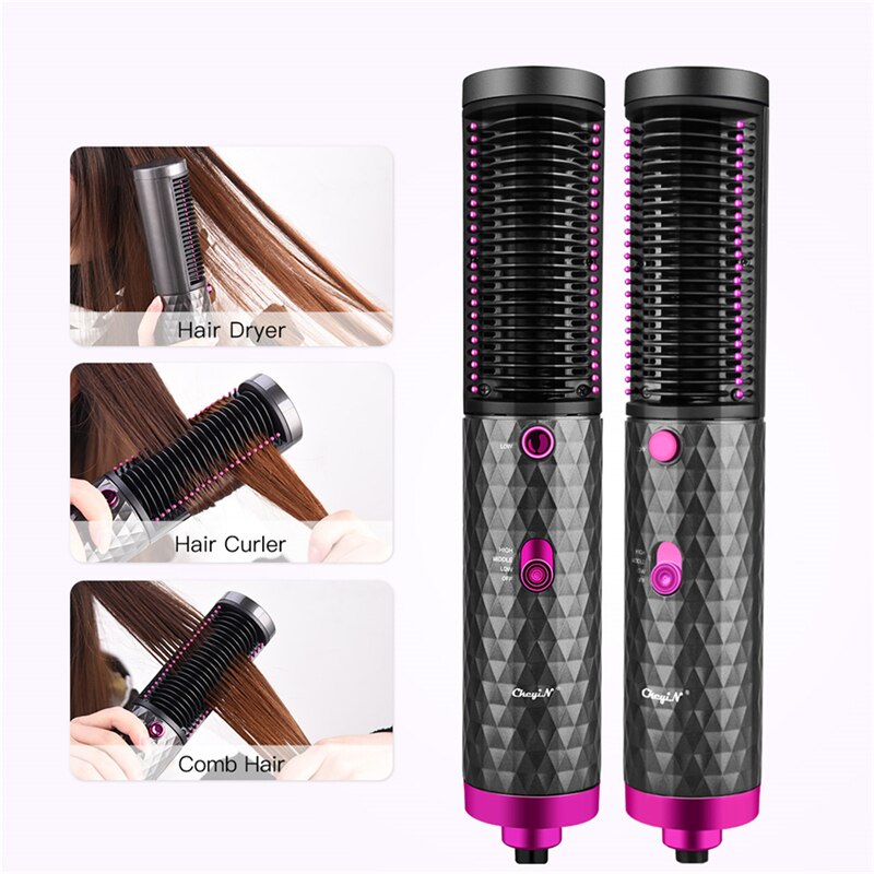 Multifunction Air Brush Electric Hair Dryer Low Noise Hair Curling Roller Wet Dry Hair Straightening Iron Comb