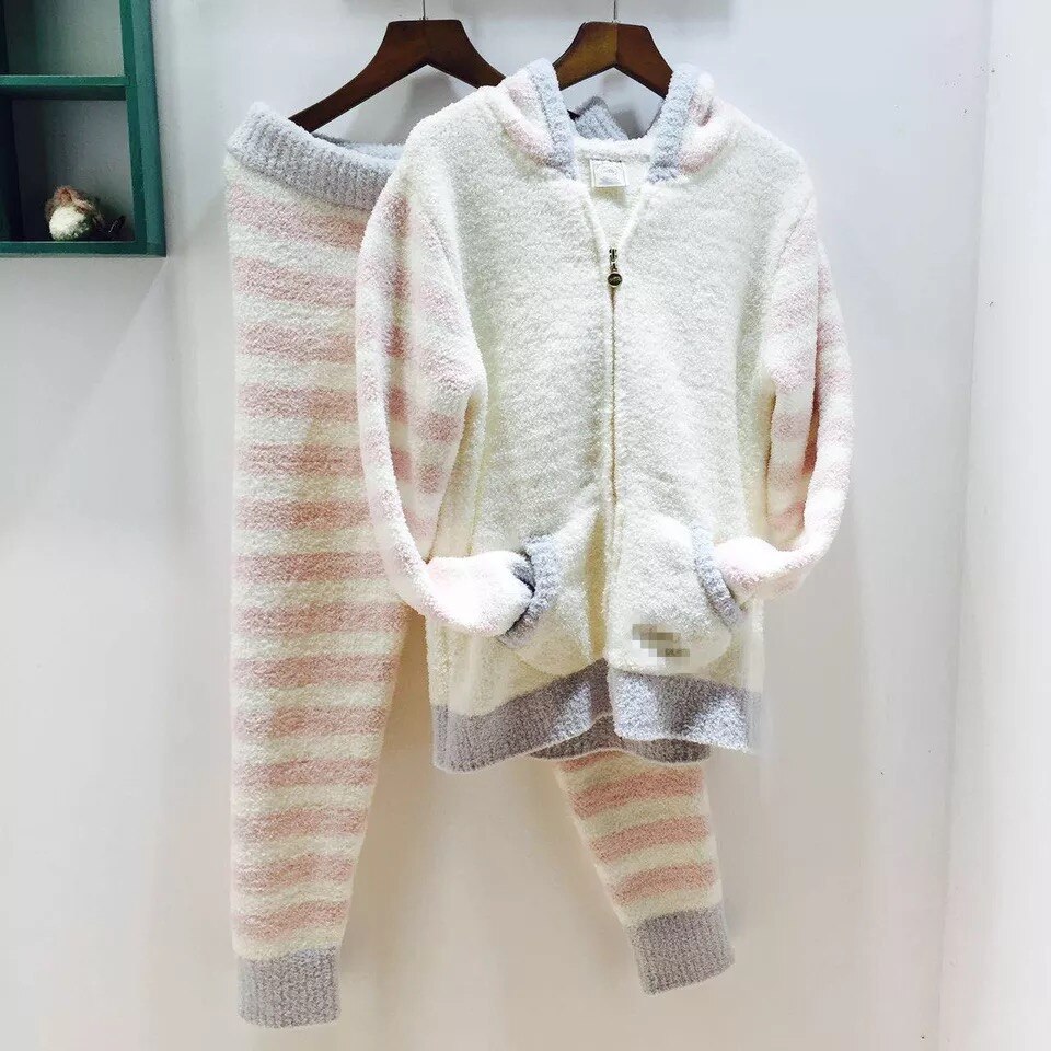 Pijama japonés GP de invierno para mujer, Conjunto de Pijama, Pijama, conjunto de dos piezas, ropa de descanso: pink