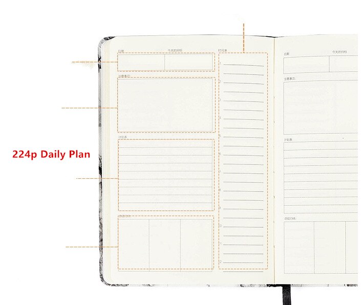 "Texture View" Hard Cover Daily Planner Agenda Beautiful Journal Diary Notebook Notepad Stationery