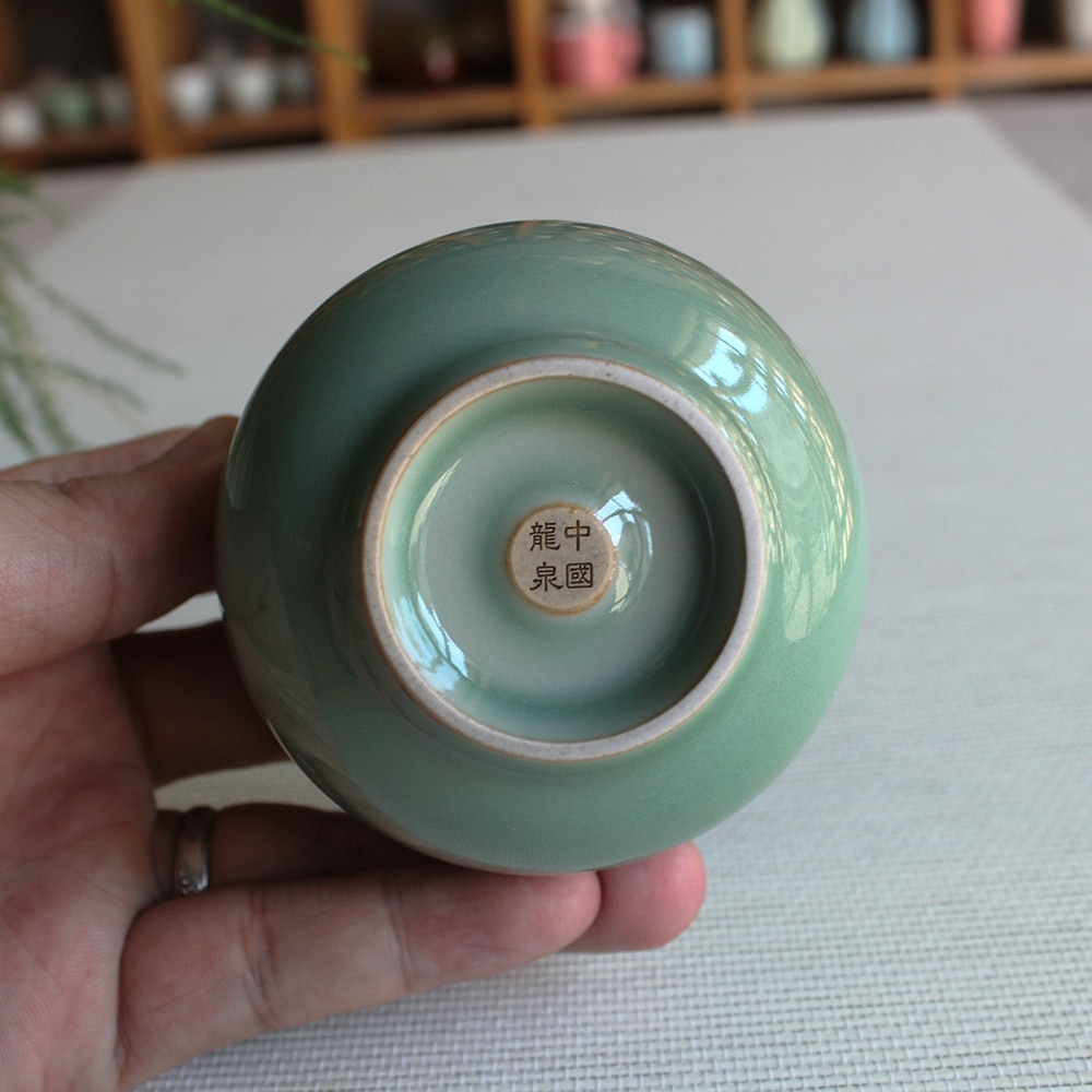 130ML Teacup Chinese Longquan Celadon Tea Set Porcelain Office Master Tea Mug Drinkware cup Ceramic tea cup