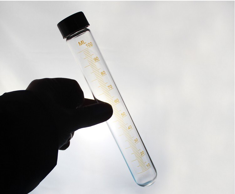 5pcs 100ml Screw Top Tube Graduated Glass Test Tubes 30x220mm Screw Caps With Silicon Rubber Liners Autoclavable