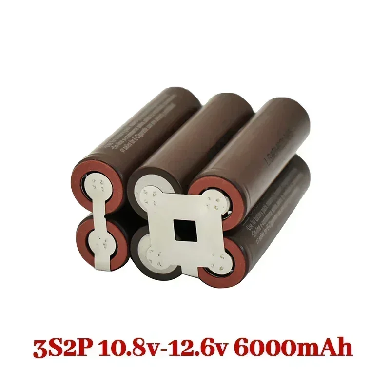 18650 hg2 3000 mah 6000 mah 20a 3s 4s 5s 6s 8s 7.4v 12.6v 14.8v 18v 25.2v 29.6v skrutrekkerbatteri sveisebatteripakke: Gul