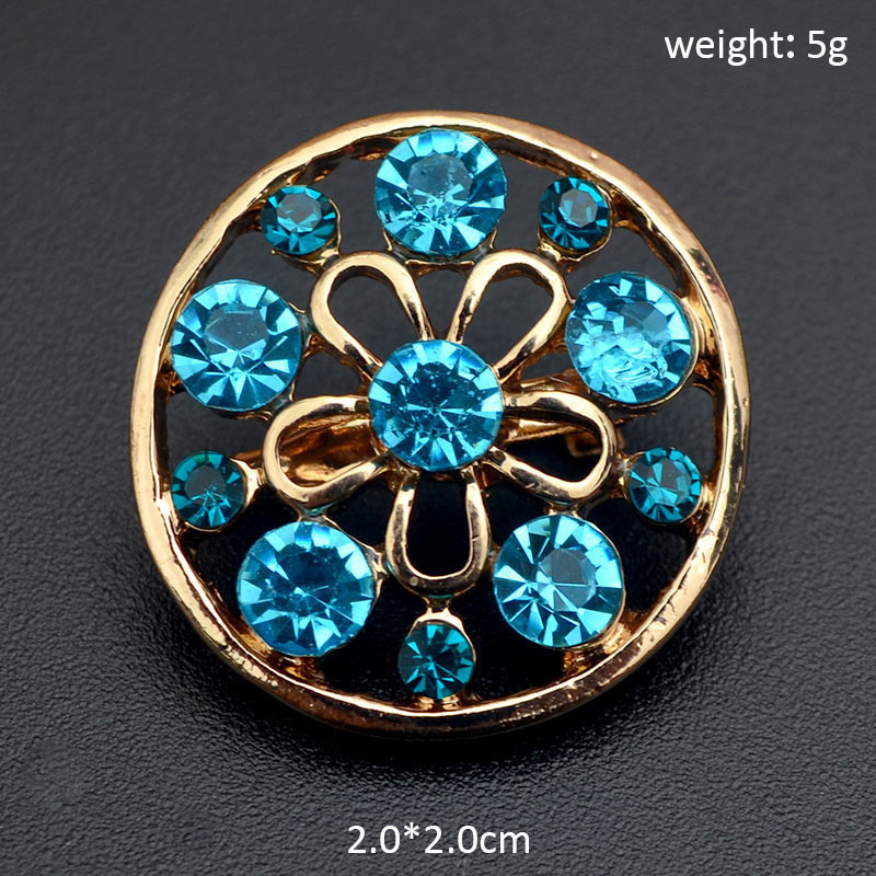Broche Pin 25 Kleuren Vintage Kleurrijke Crystal Gold Bloemen Rhinestone Broche Pin Badge Diy Strass Accessoires Party Bruiloft: 8