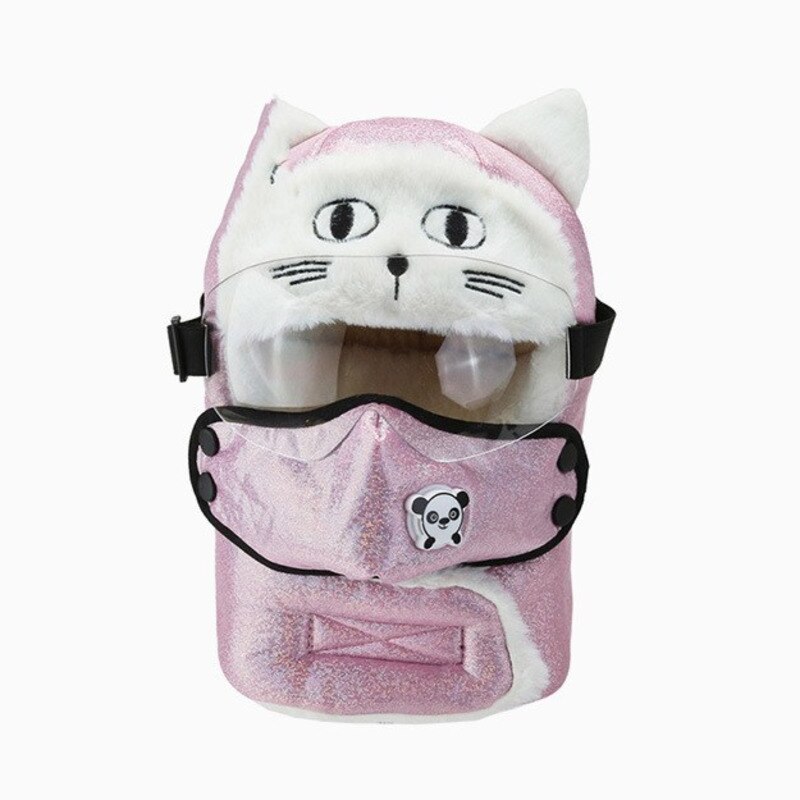 Earflap Pilot Hats and Goggles Trapper Bomber Hat Facemask Cap Bomber Hat with Full Face Ear Flap Children