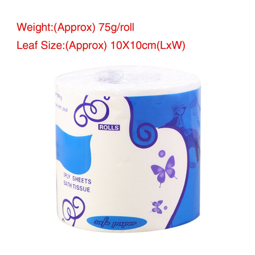 10 Rolls Toilet Paper Bulk Rolls Bath Tissue Bathroom Soft 3 Ply Skin-Friendly Household