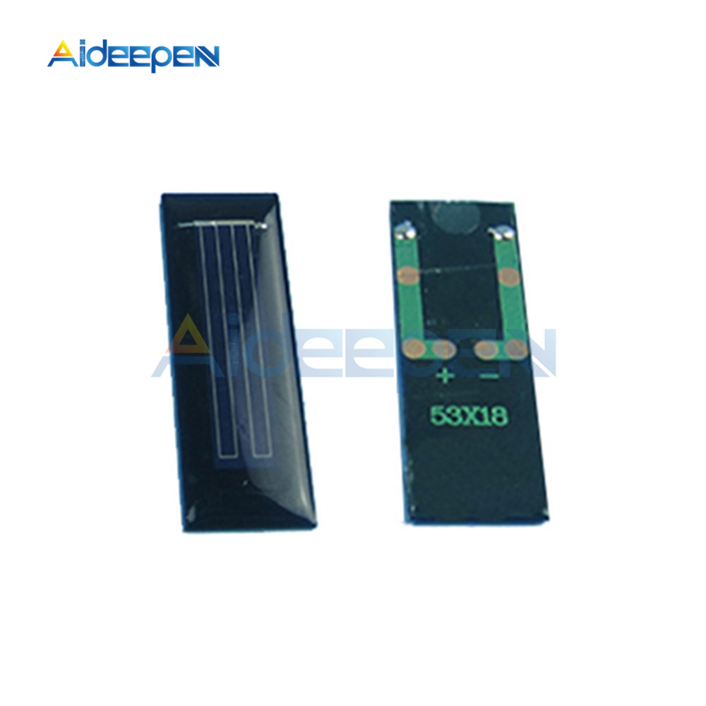 Mini Solar Panel DIY Solar Cells Accessories Photovoltaic Module PV Module 0.5V 100mA 53*18*2.5mm