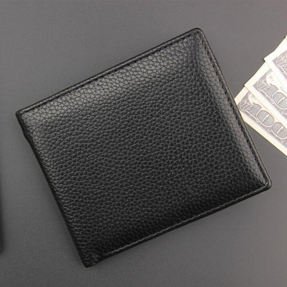 Pocket Bifold Card Holder Simple Slim PU Leather Classic Purse Practical Portable Men Wallet Casual Coin