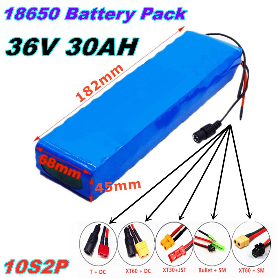 36V 30Ah 10S2P Battery ebike battery pack 18650 Li-Ion Battery 500W High Power and Capacity 42V Motorcycle Scooter