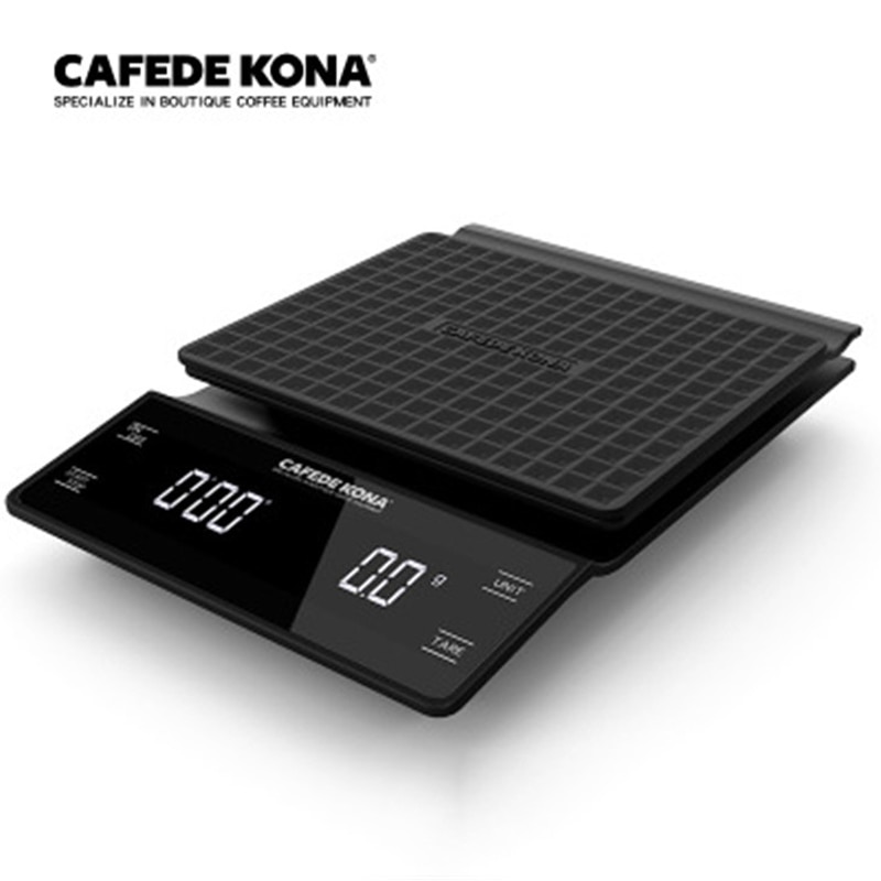 Cafetera KONA-báscula de café con temporizador, balanza Digital LED de alta precisión con goteo electrónico, para cocina, 0,1g/3kg