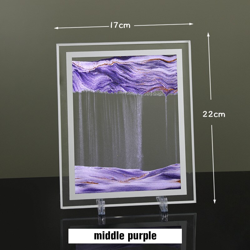 Sablier rotatif 3D avec paysage de sable profond, peinture de sable mouvant, décoration de bureau pour la maison,: M P
