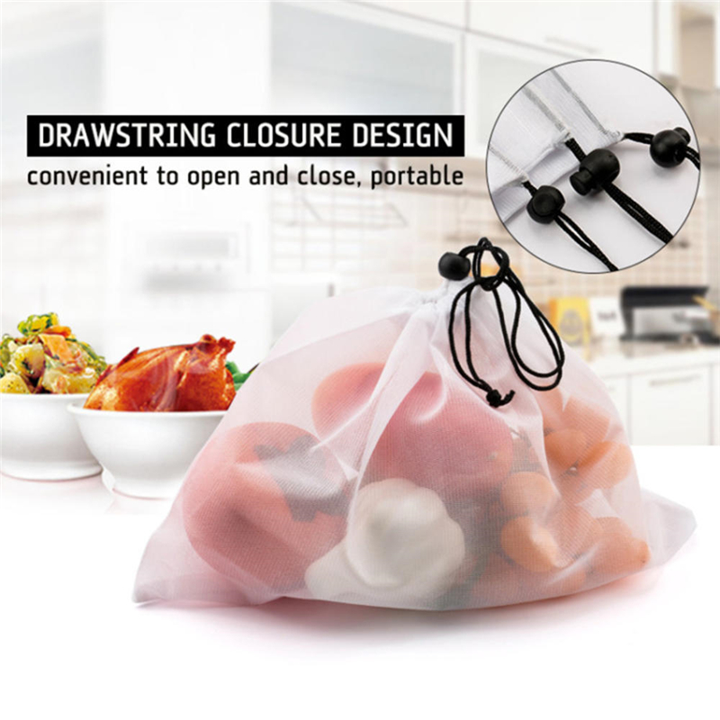Återanvändbara grönsaker frukt nät produktpåsar tvättbara för matinköp förvaring leksaker diverse miljövänliga väskor bästsäljande