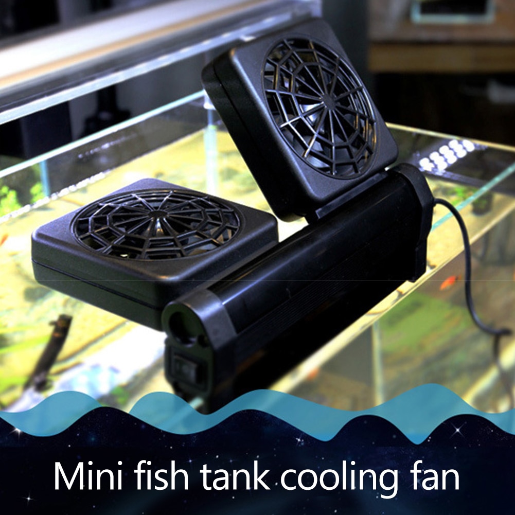 12v cooling fan mini clip on aquarium water plant fish reef coral tank temperature reduce Low Noise Chiller Marine Pond Cooler