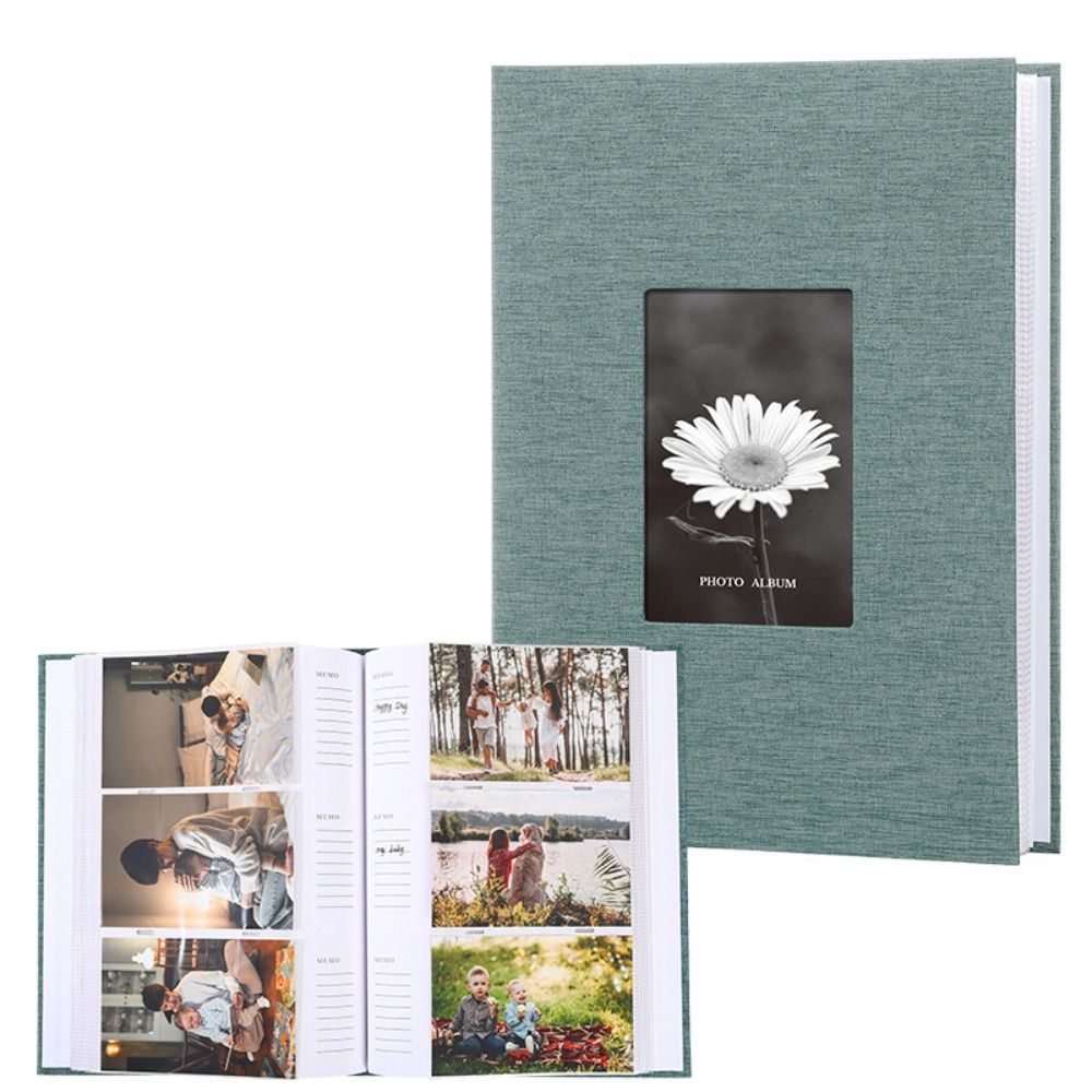 6in Linen Cover Photo Album Interleaf Type 200/300Pics Large Scrapbook Album 100 Pages DIY Memory Book Family Times: PURPLE